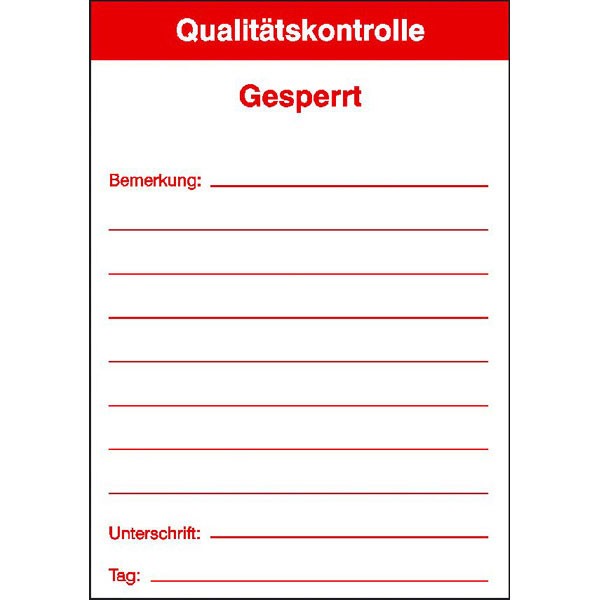 Qualitätskennzeichnungsetiketten